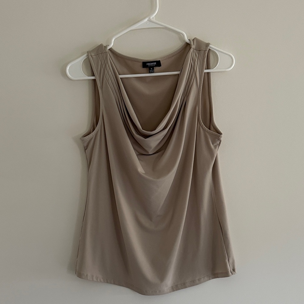 Express Taupe Draped Blouse